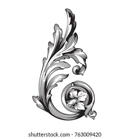 Classical baroque vector of vintage elements for design. Decorative design element filigree calligraphy vector. You can use for wedding decoration of greeting card and laser cutting.