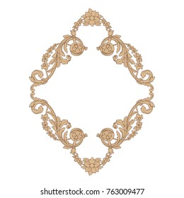 Classical baroque vector of vintage elements for design. Decorative design element filigree calligraphy vector. You can use for wedding decoration of greeting card and laser cutting.
