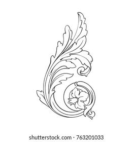 Classical baroque vector of vintage elements for design. Decorative design element filigree calligraphy vector. You can use for wedding decoration of greeting card and laser cutting.