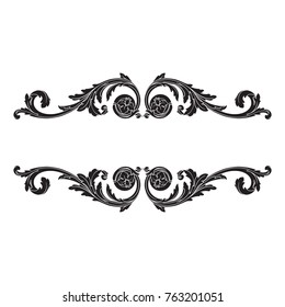 Classical baroque vector of vintage elements for design. Decorative design element filigree calligraphy vector. You can use for wedding decoration of greeting card and laser cutting.