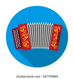Classical bayan, accordion or harmonic icon in flat style isolated on white background. Russian country symbol stock vector illustration.