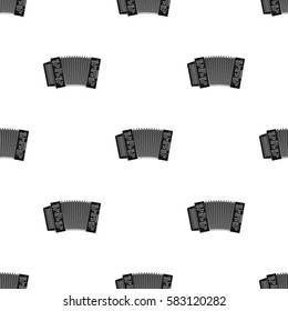 Classical bayan, accordion or harmonic icon in black style isolated on white background. Russian country pattern stock vector illustration.