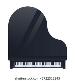 Classical Black Grand Piano Vector Illustration