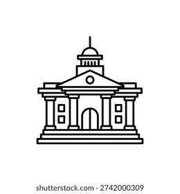Classical building, columns, dome. Government, courthouse, public building.