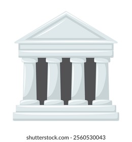 Classical Building Emoji Icon Illustration. Ancient Construction Vector Symbol Emoticon Design Doodle Vector.