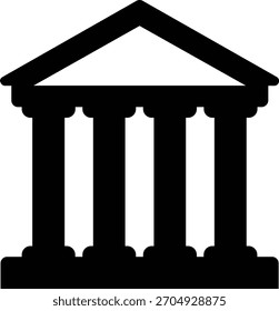 Icono de edificio Clásica - Vector de silueta de banco, juzgado, gobierno o museo