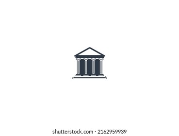 Classical Building vector flat emoticon. Isolated Classical Building illustration. Classical Building icon