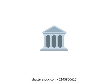 Classical Building Vector Isolated Emoticon. Classical Building Icon