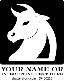 Classical Bull head logo with space for optional text