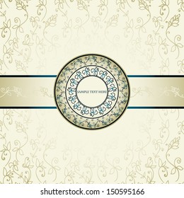 Classical Card with Seamless floral wallpaper, Frame design 