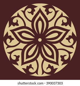 Classical central asian ornament with big flower elements.