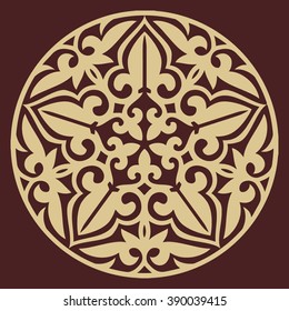Classical central asian ornament. Colored vector pattern.