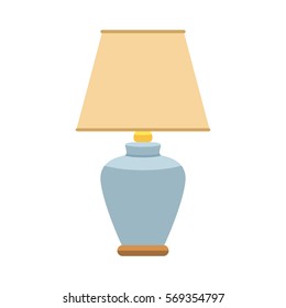 Classical ceramic table lamp. flat vector illustration isolate on a white background