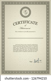 Classical Certificate of achievement, detailed