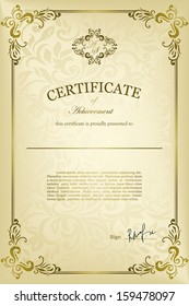 Classical Certificate with floral design ornamental elements 