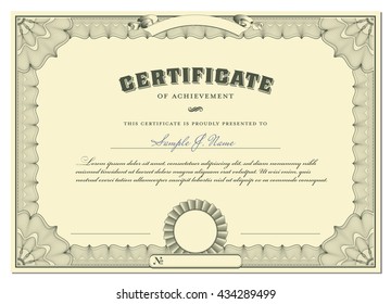 classical certificate with guilloche border, add. elements