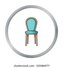 Classical chair icon in cartoon style isolated on white background. Furniture and home interior symbol stock vector illustration.