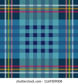 Classical checkered shirt pattern. Hipster textile collection. Black, blue.