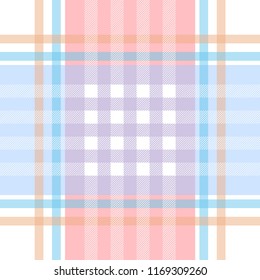Classical checkered shirt pattern. Hipster textile collection. White, blue, pimk.