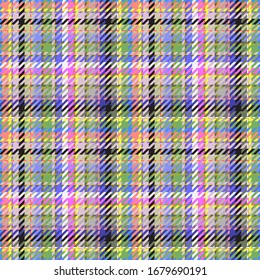 Classical checkered tartan pattern. Seamless abstract texture. Geometric color wallpaper. Scottish cage. Print for flyers, shirts and textiles. Vector graphics.