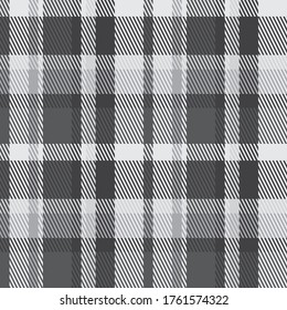 Classical checkered tartan pattern. Seamless abstract texture. Traditional monochrome wallpaper in stripe. Scottish cage. Vector graphics printing on fabrics, shirts, curtains and textiles.