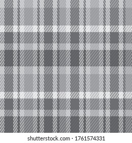 Classical checkered tartan pattern. Seamless abstract texture. Traditional monochrome wallpaper in stripe. Scottish cage. Vector graphics printing on fabrics, shirts, curtains and textiles.