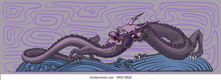 Classical Chinese dragon of violet color