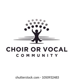 Classical Choir Chorus Vocal Group Perform Led By A Conductor, Christian Church Music Gospel Logo Design