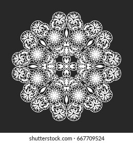 classical circle white flora lace doilies template
