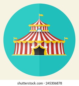 Classical Circus tent icon design, Vector illustration