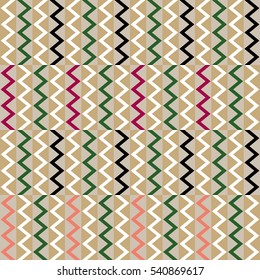 classical color jagged line tile - Geometric seamless pattern