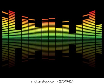classical colorful music equalizer on black
