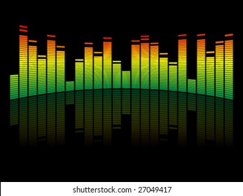 classical colorful music equalizer on black
