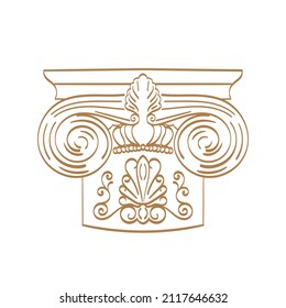 Classical column architecture element. Hand drawn column shape