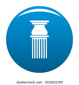 Classical column icon vector blue circle isolated on white background 