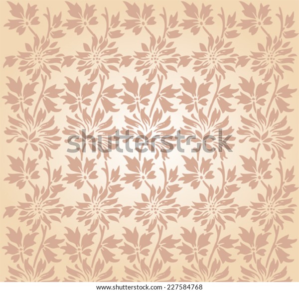 Classical Cream Floral Wallpaper Stock Vector Royalty Free 227584768