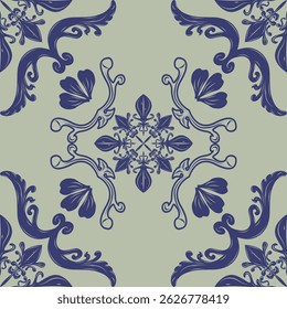 Mão Damask Clássica Desenhada Estilo De Floração Botânica Abstrata. Elegância padrão barroco com decoração de ornamento de pergaminho de natureza para o pacote de beleza Branding interior piso telhas papel de parede capa de livro tapete