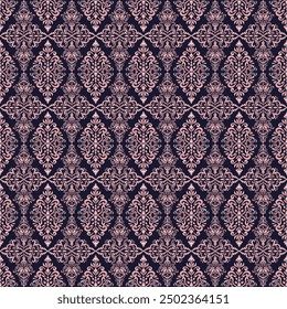 Classical Damask seamless pattern, Vintage design, element old style, Rose gold floral ornament, Luxury Ornamental lace tracery, Traditional background, Vector Illustration for Elegant Textile Design