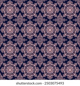 Classical Damask seamless pattern, Vintage design, element old style, Rose gold floral ornament, Luxury Ornamental lace tracery, Traditional background, Vector Illustration for Elegance Textile Design