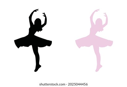 Classical dancer silhouette isolated on white background. EPS 10