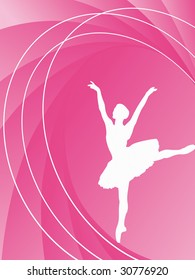 Classical dancer silhouette on a colorful background