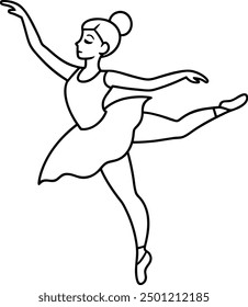 klassische Tänzerin Silhouette, Vektorgrafik 3