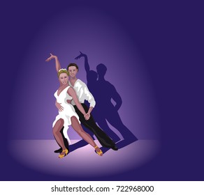 Classical dancers pair on the stage