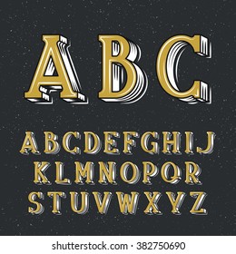 Classical decorative serif font for lettering posters and placards. Vector retro latin typeface. 