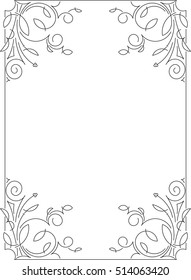 Classical decorative simple calligraphic frame in mono line style