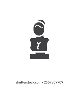 Classical decorative statue vector icon. filled flat sign for mobile concept and web design. Female Sculpture glyph icon. Symbol, logo illustration. Vector graphics