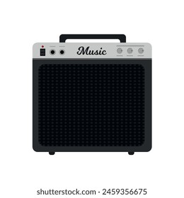 Classical electric and acoustic guitar amplifier isolated on white background. Music concept. Vector stock