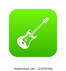 Classical electric guitar icon digital green for any design isolated on white vector illustration