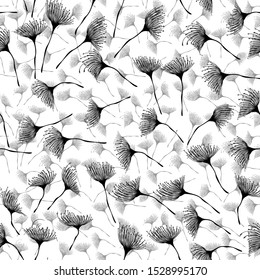 Classical elegantly design summer plant dandelion floral type of botanical repeat pattern design