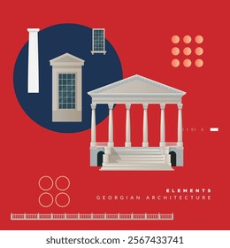 Classical Elements of Georgian Architecture - Stock Illustration as EPS 10 File